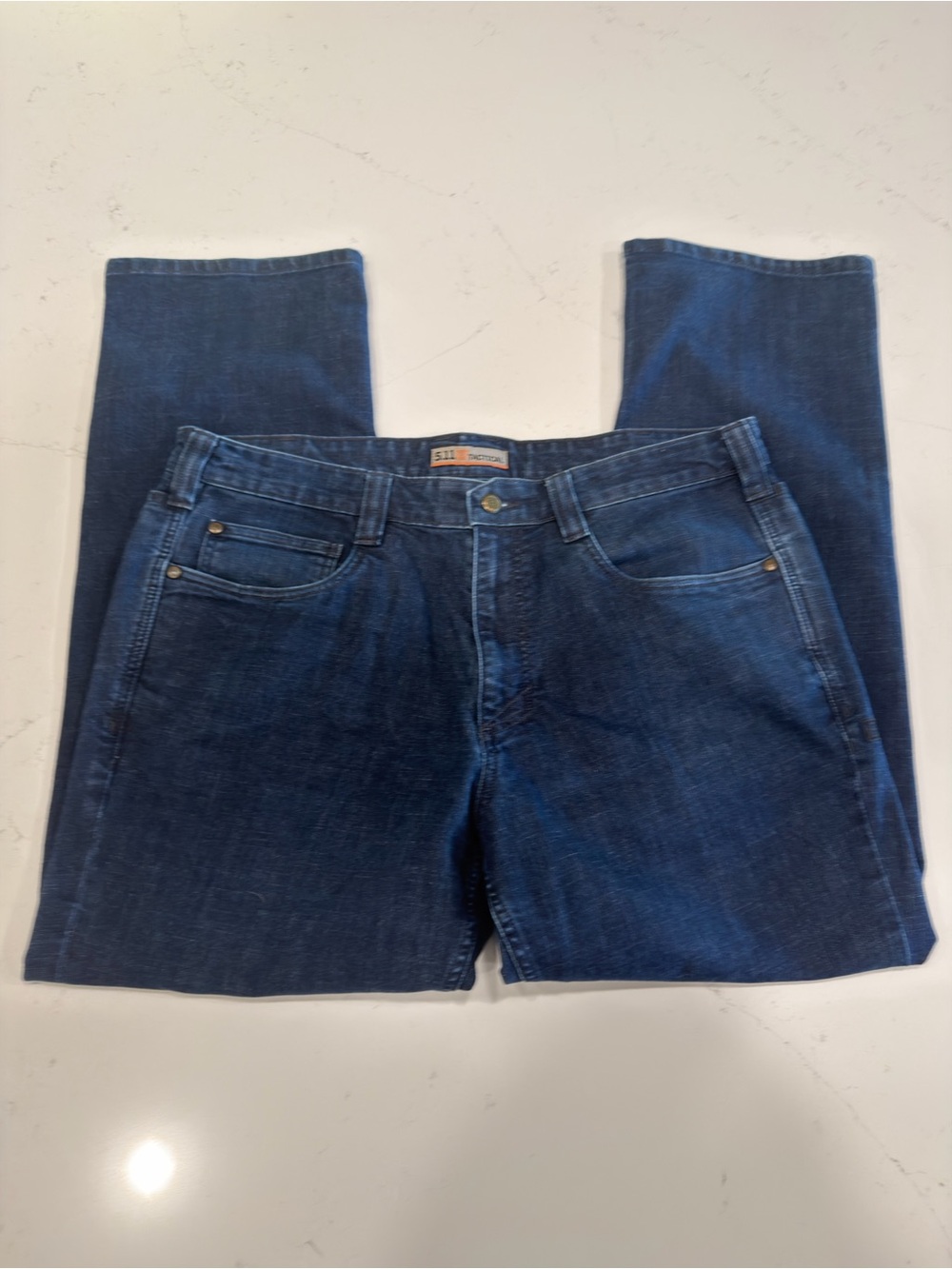 5.11 Tactical Men's Straight Leg Jeans in Dark Blue - 36